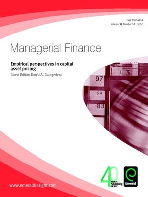 cover image of Managerial Finance, Volume 33, Issue 10